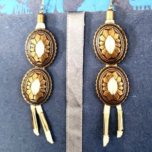 Southwestern-style Concho and Leather earrings